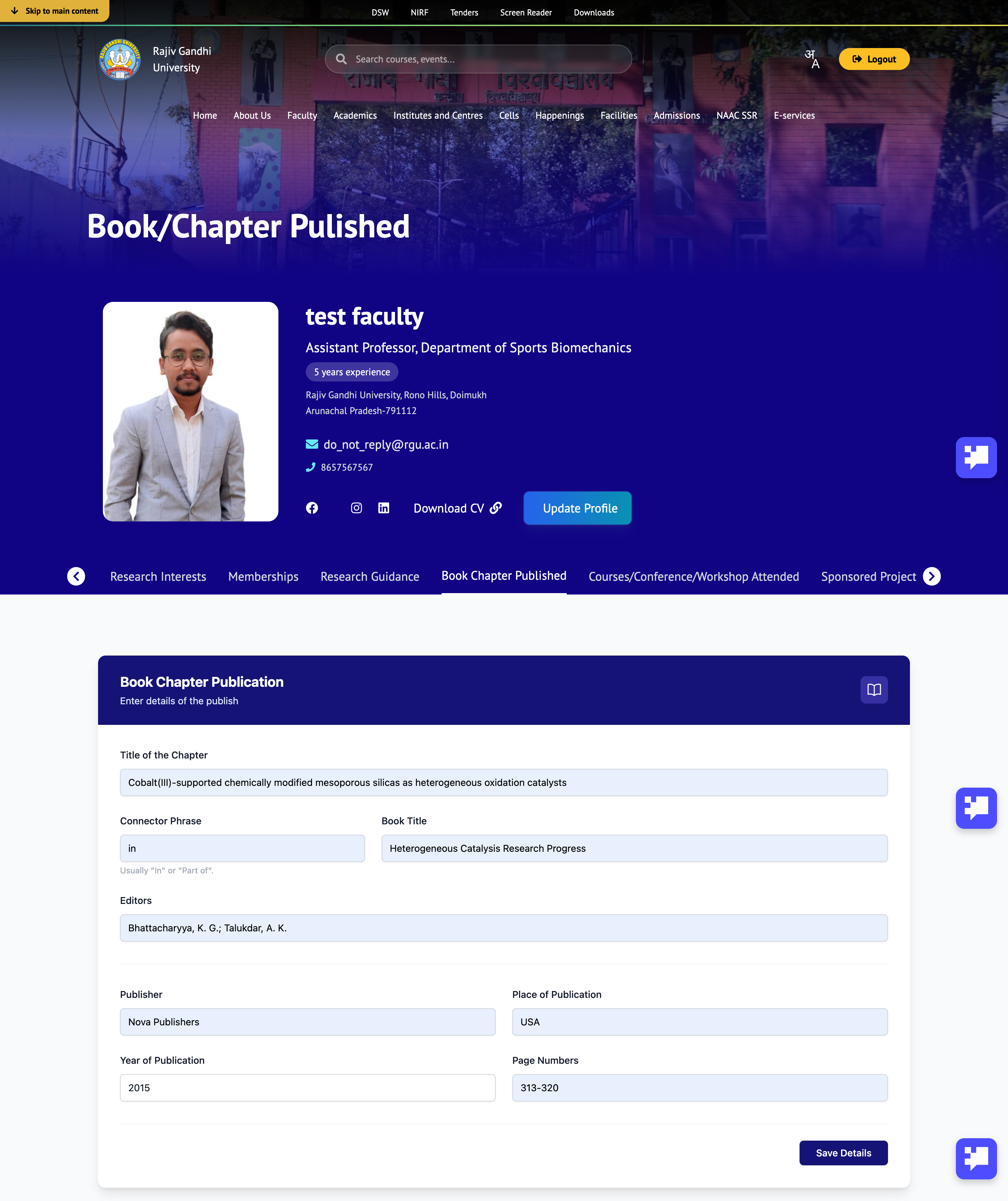 Add Book Chapter Form