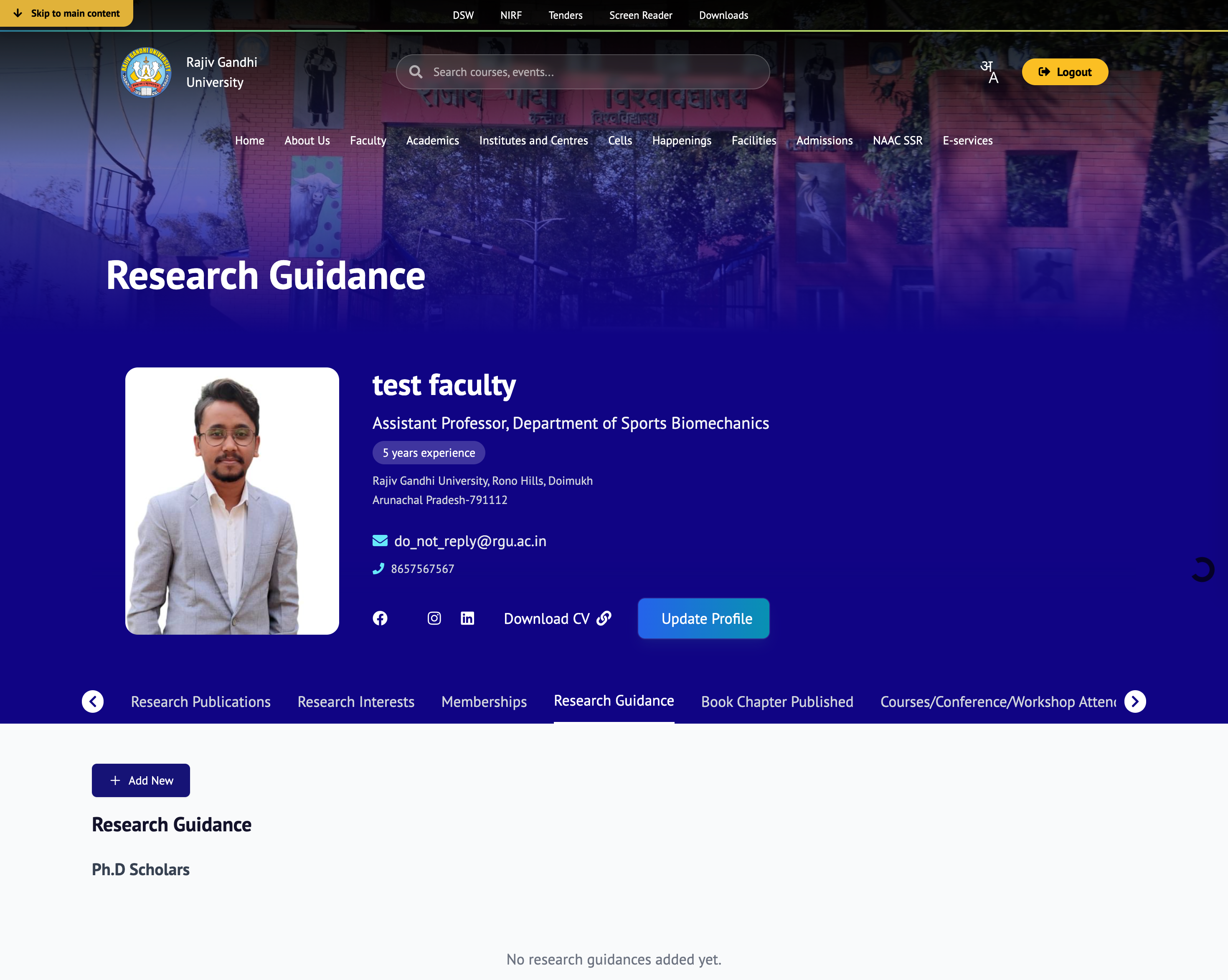 Research Guidance Tab